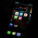 black iphone 4 turned on screen